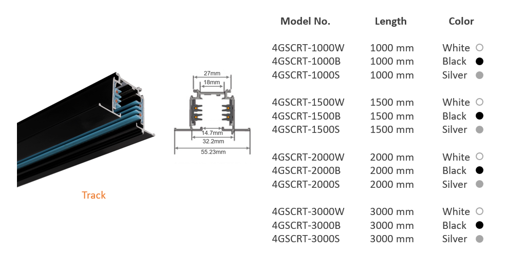 recessed 3 circuit track system track light DALI track 001.png